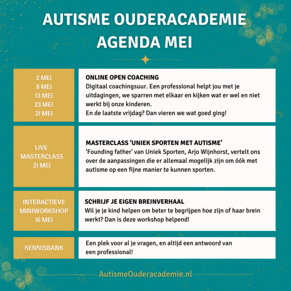 AUTISME OUDERACADEMIE AGENDA mei